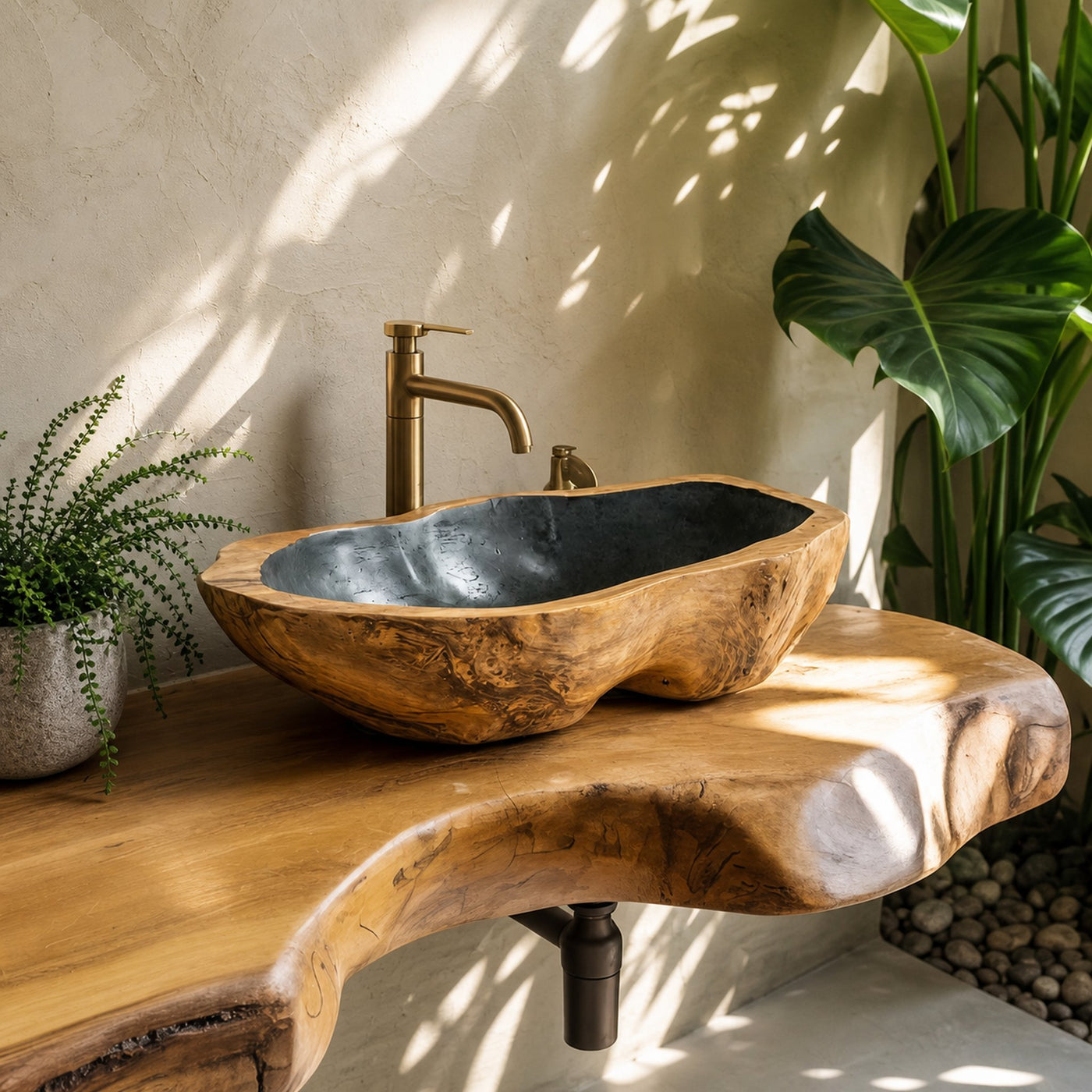 Solid Wood Sink Farmhouse Look For Bathroom Vanity Decor
