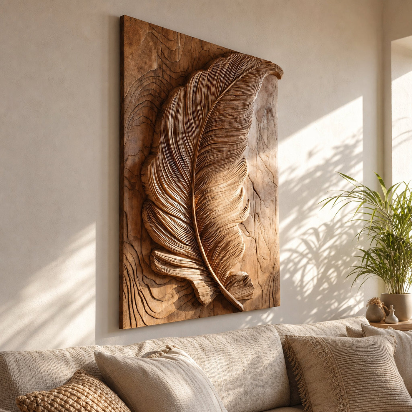 Statement Feather Wall Art For Modern Home Decor