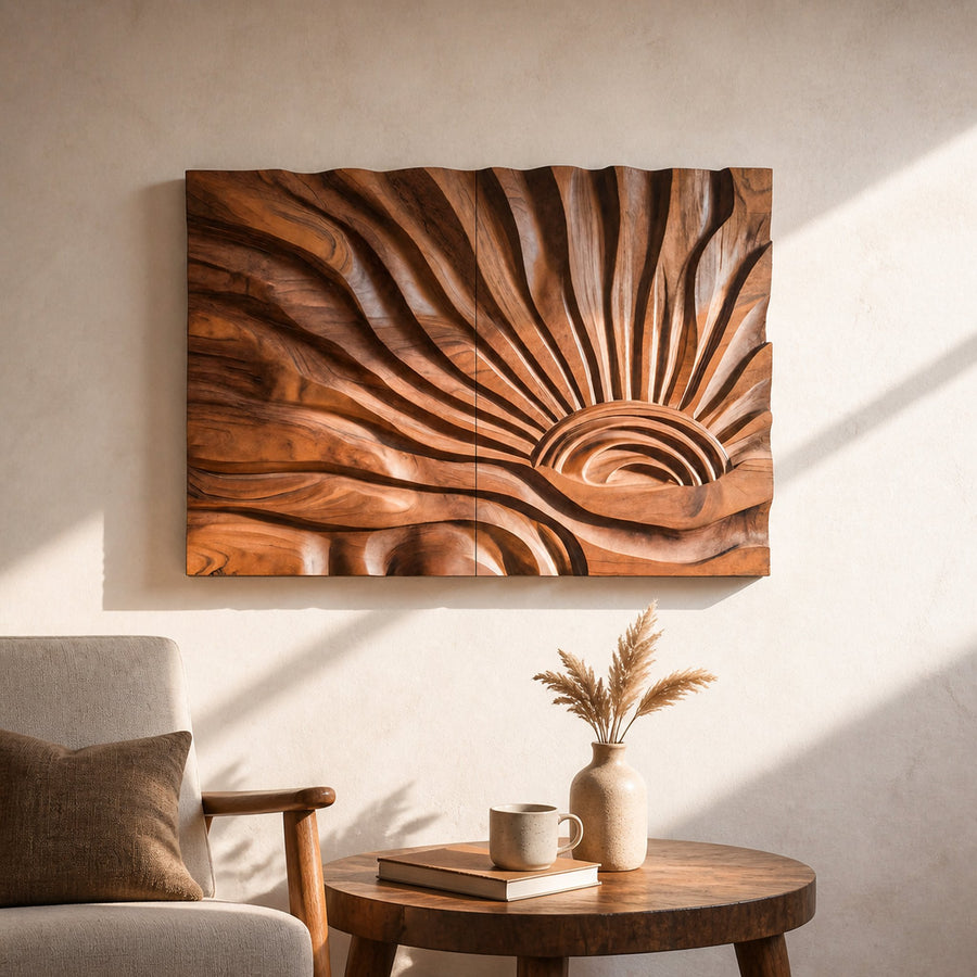 Sunburst Wall Sculpture For Living Room