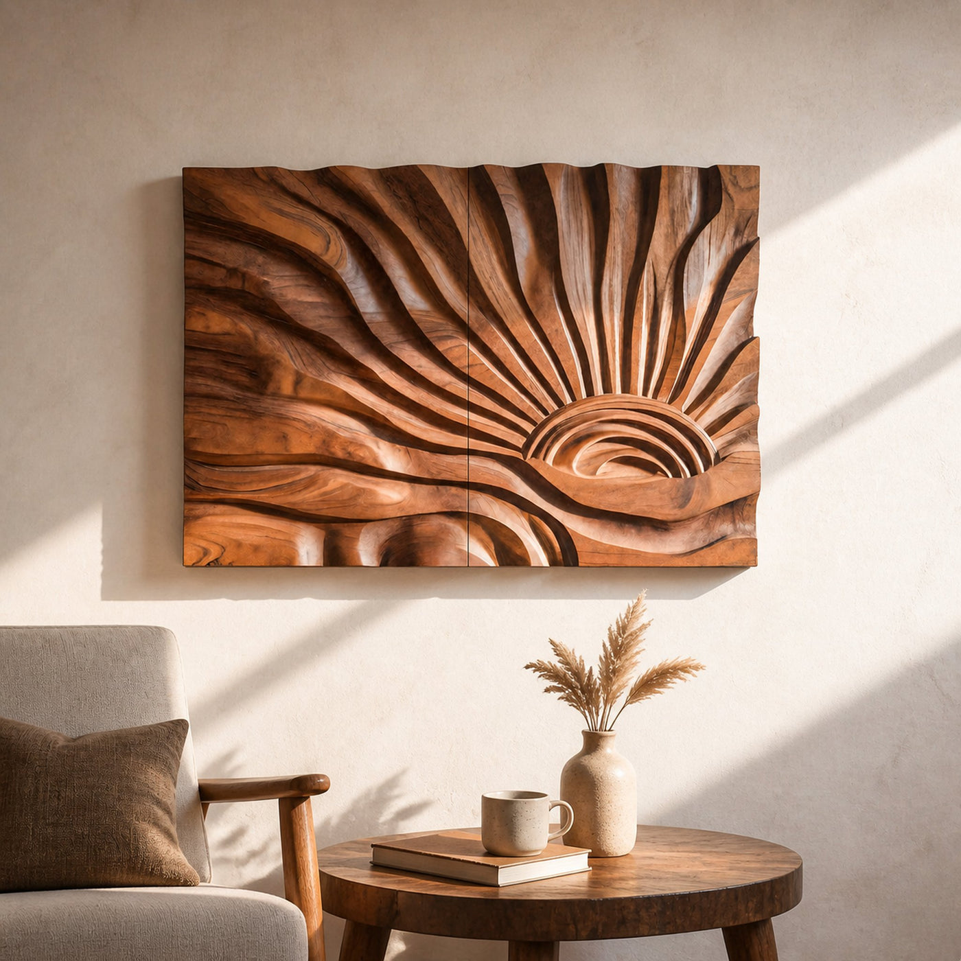 Sunburst Wall Sculpture For Living Room