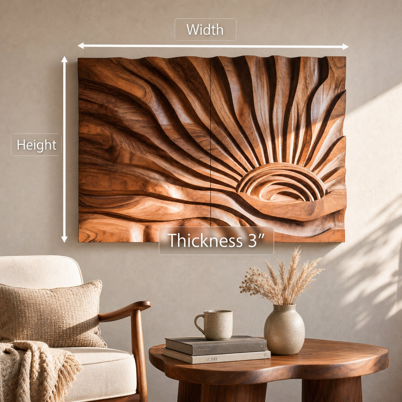 Sunburst Wall Sculpture For Living Room - product view 8
