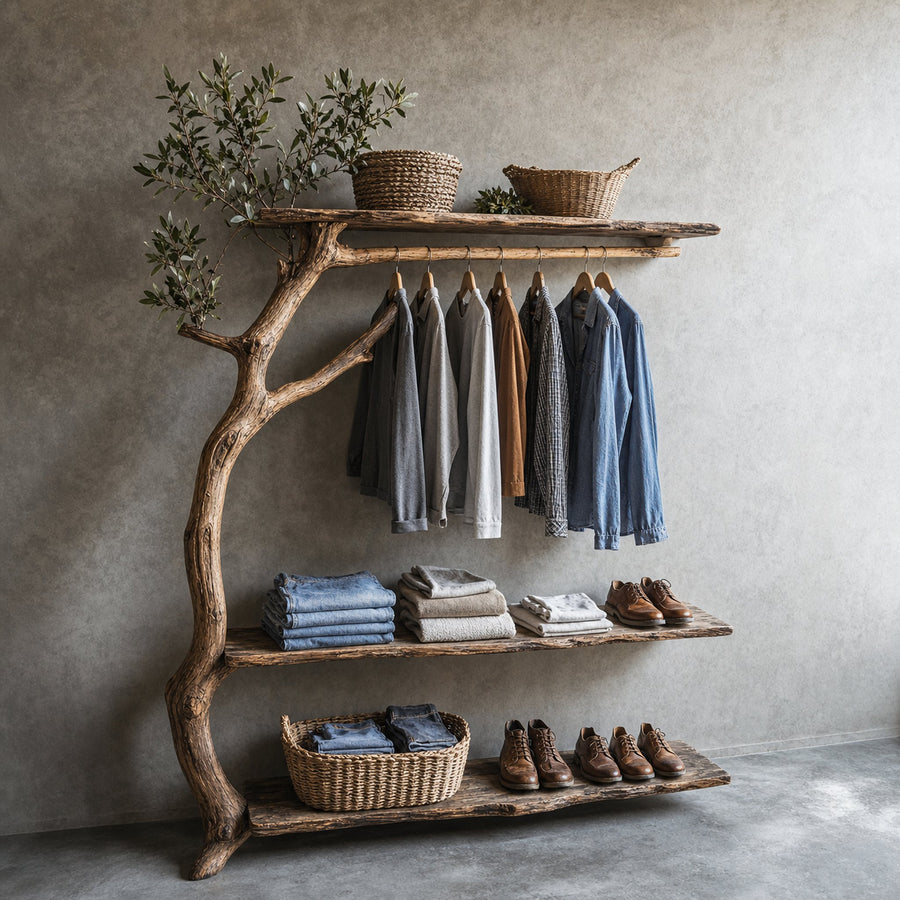 Tree Branch Rack Wall Coat Rack With Shelf Wall Mount