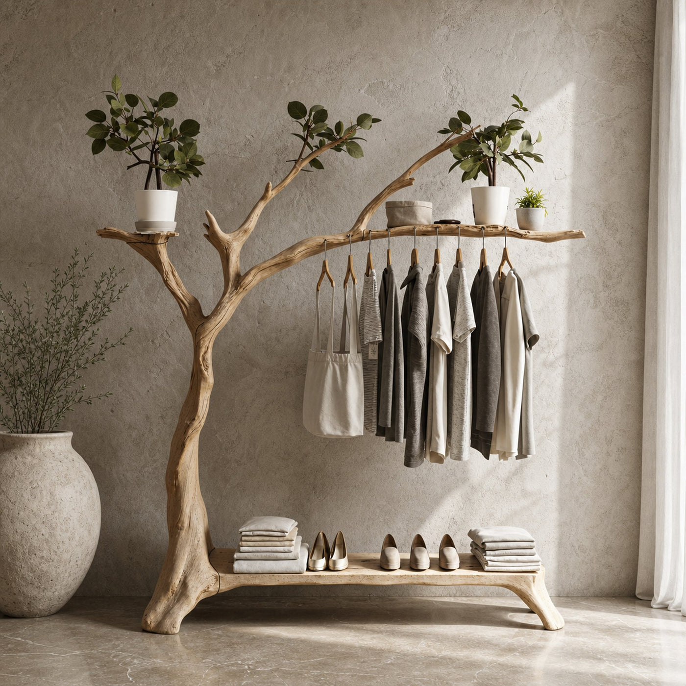 Tree Branch Shoe Rack For Closet Coat Rack With Shelf Rack For Shoe