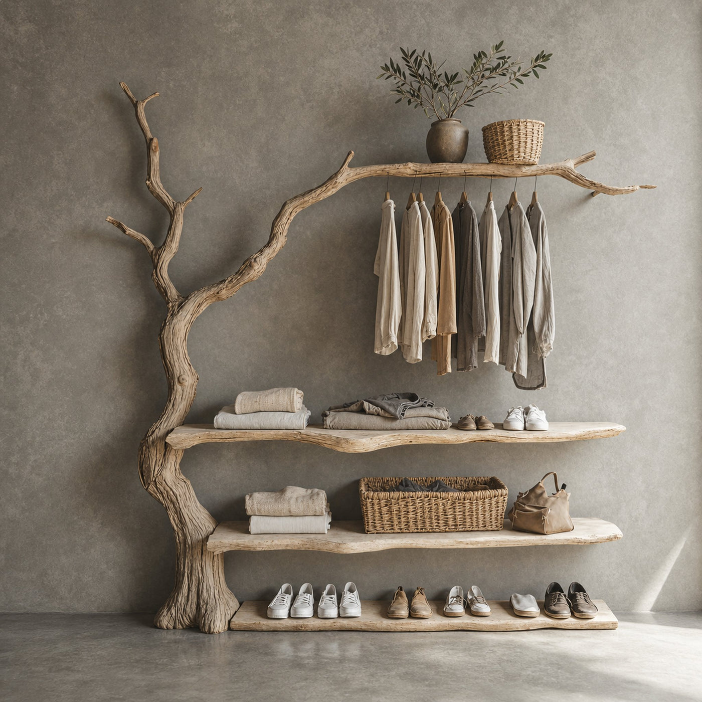 Tree Branch Standing Coat Rack Wall Mount Coat Rack Shoe Storage