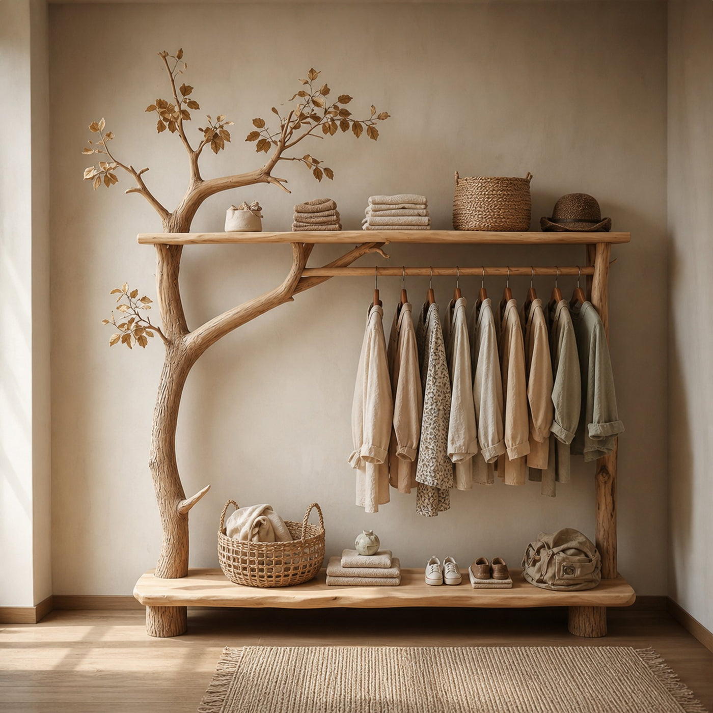 Tree Coat Rack Hanging Clothes Handmade Decor Room Gift