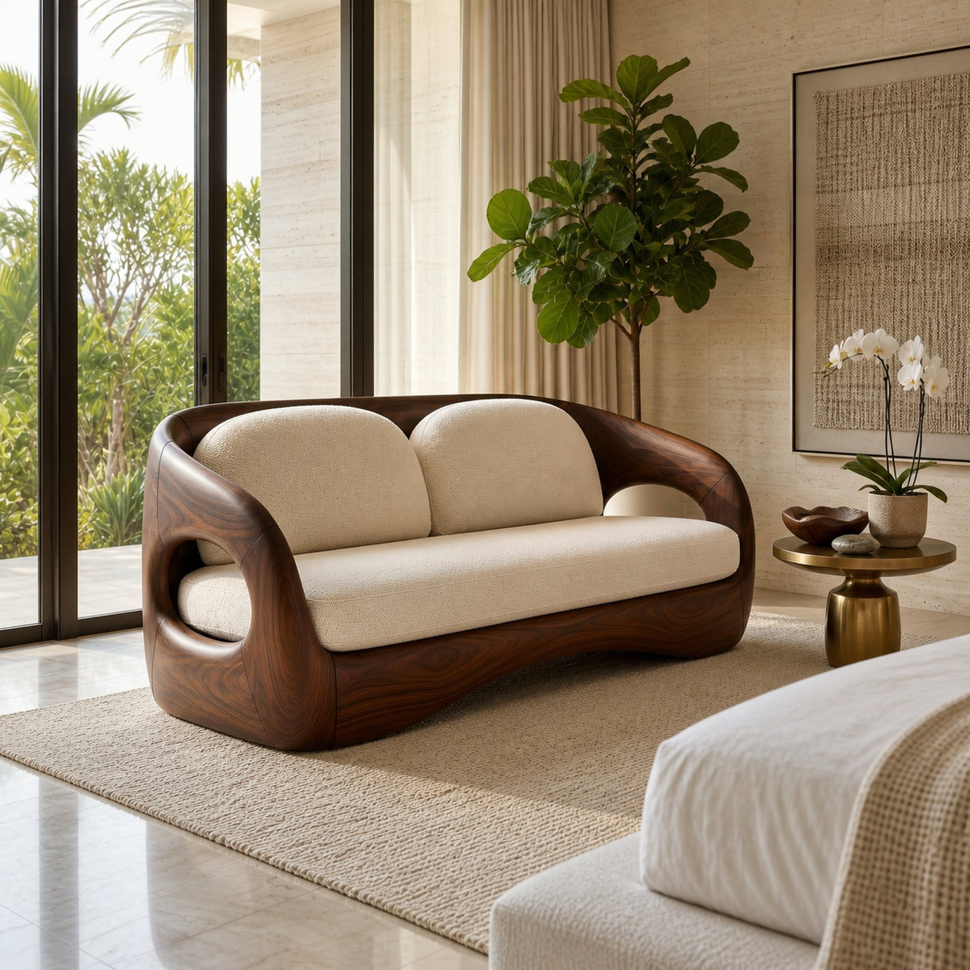 Tropical Modern Wooden Sofa For Resort Style Living Space - product view 7