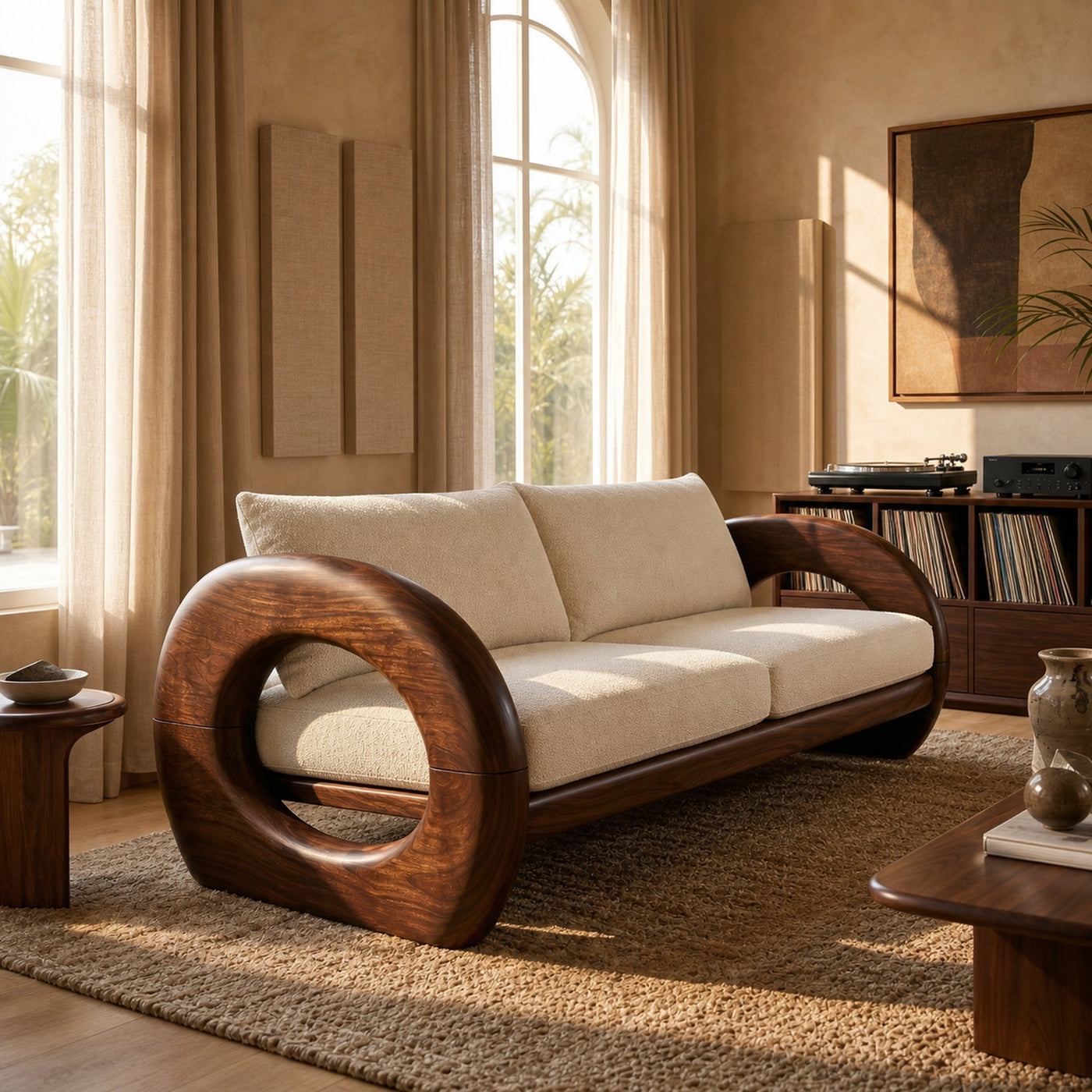 Tropical Organic Wooden Sofa Resort Lounge Space - product view 7