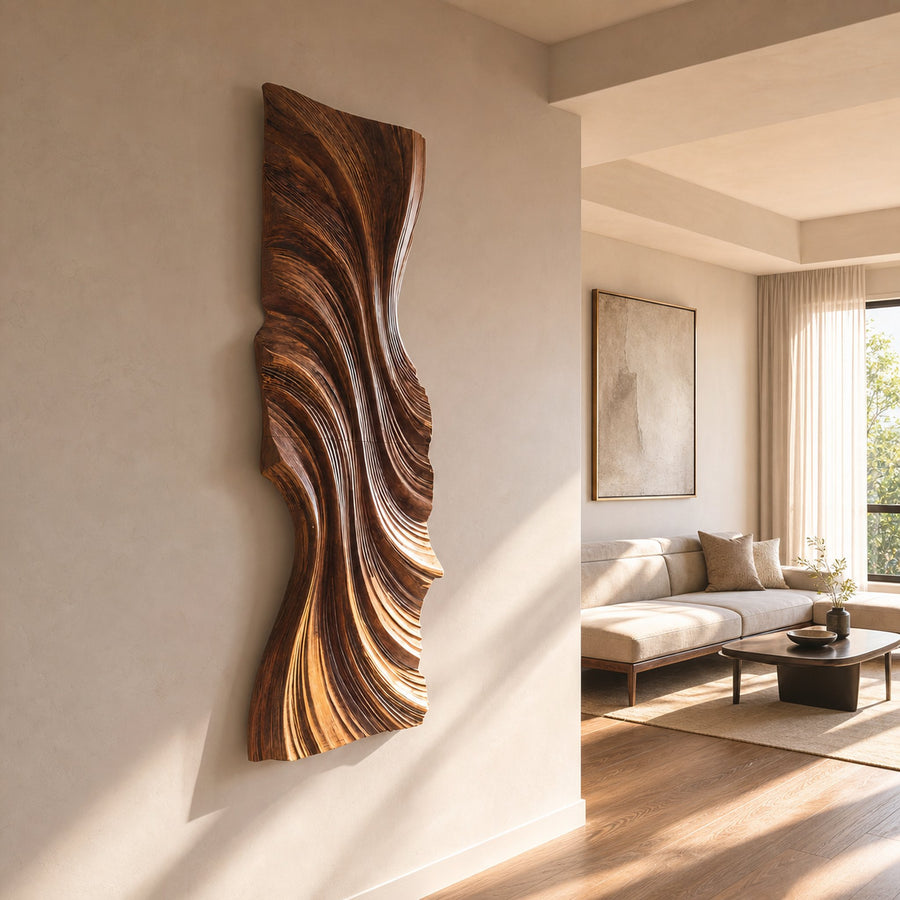 Vertical Wave Wall Art For Modern Living Room