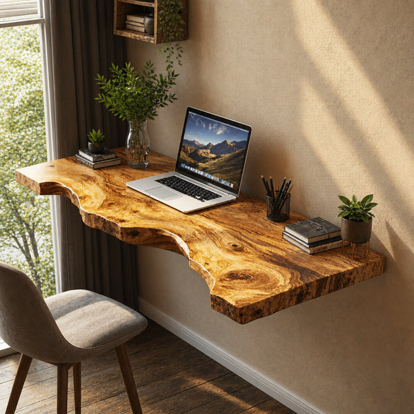 Vintage Wooden Floating Table For Classic Interior Refinement