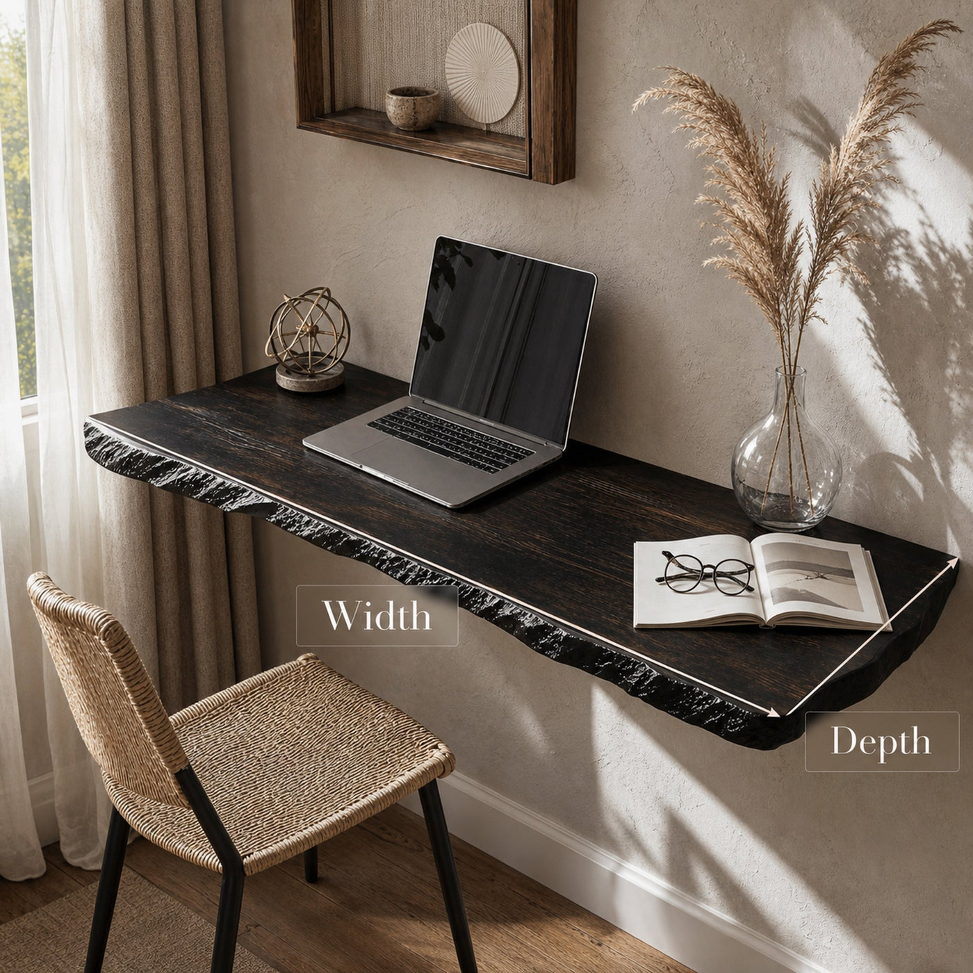 Vintage Wooden Floating Table For Elegant Living Room Setup - product view 6