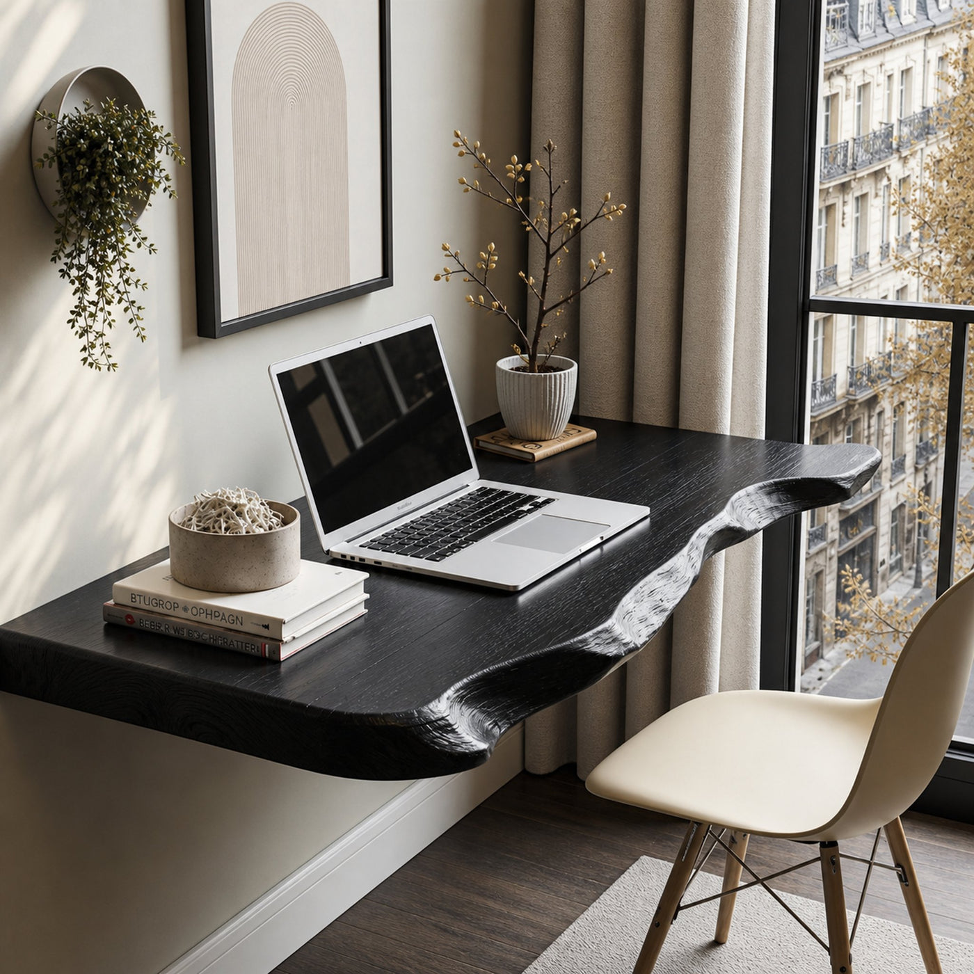 Vintage Wooden Floating Table For Home Interior Styling