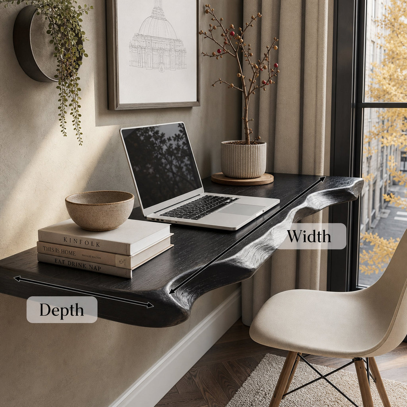 Vintage Wooden Floating Table For Home Interior Styling - product view 6