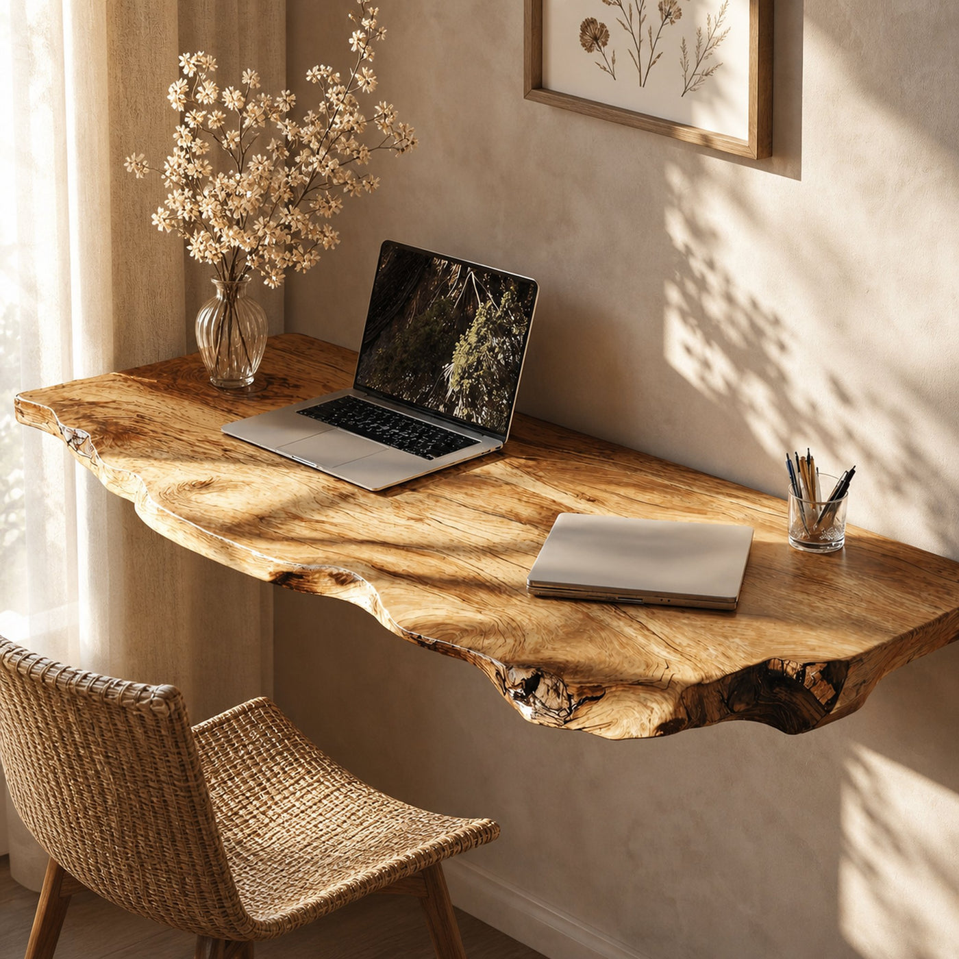 Vintage Wooden Floating Table For Stylish Living Room Furniture