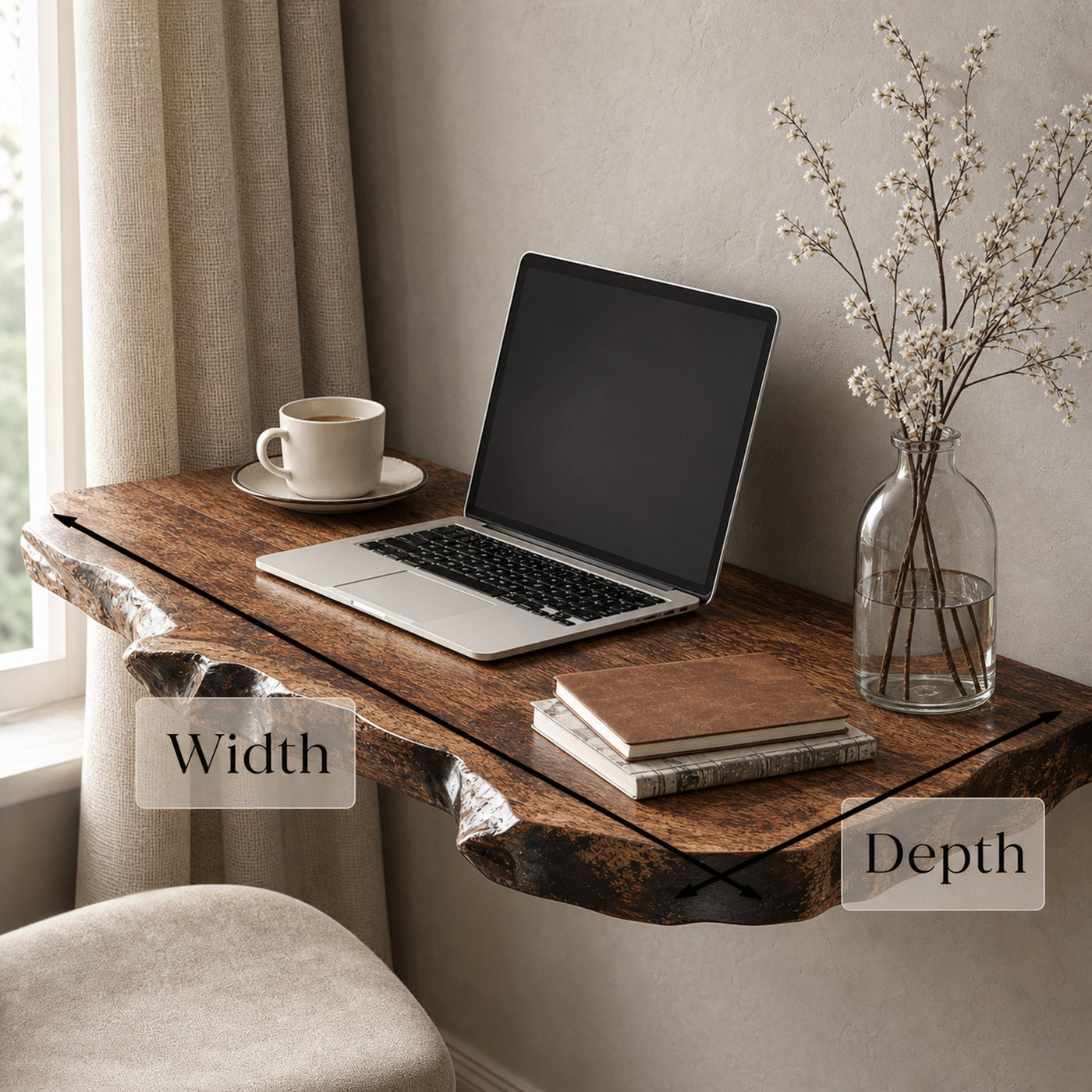 Vintage Wooden Floating Table For Timeless Living Room Beauty - product view 6