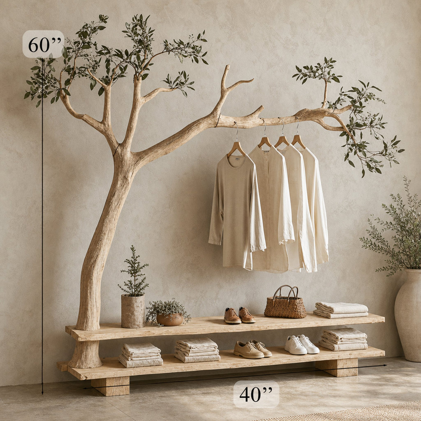 Wall Mount Coat Rack Hall Tree With Bench Shoe Storage - product view 6