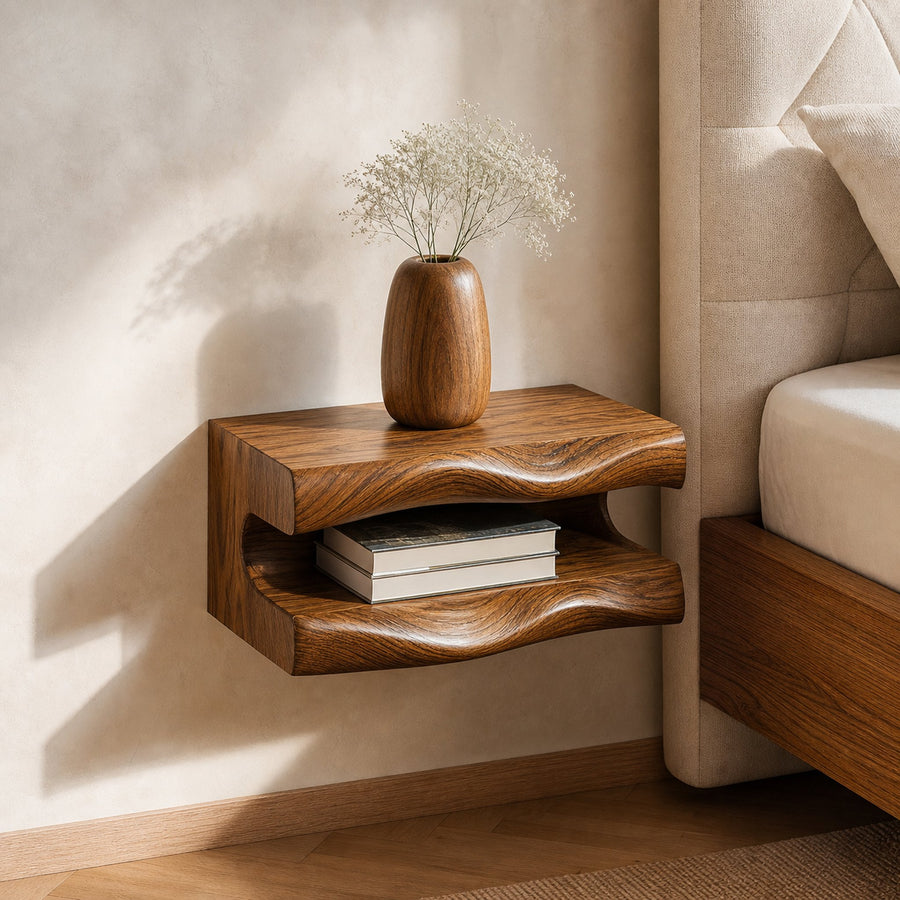 Wall Mounted Nightstand For Minimal Bedroom