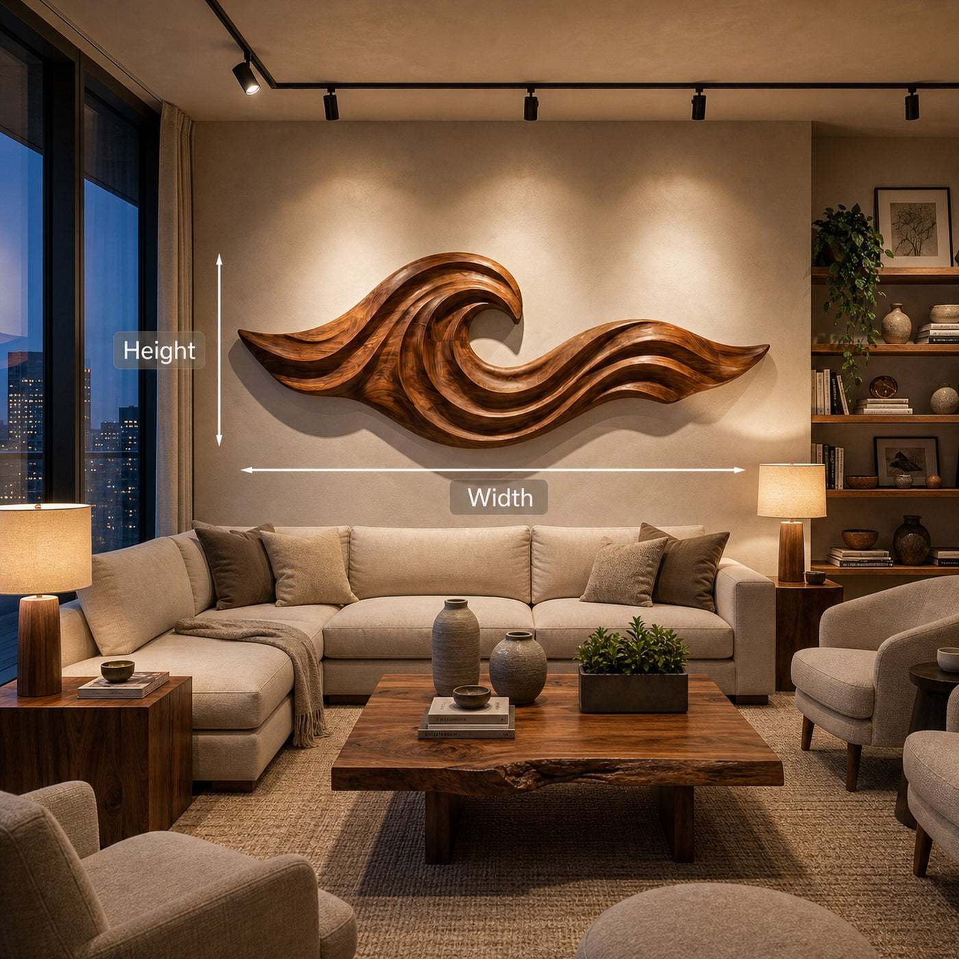 Wooden Ocean Wave Wall Art For Cozy Living Room Decor - product view 8