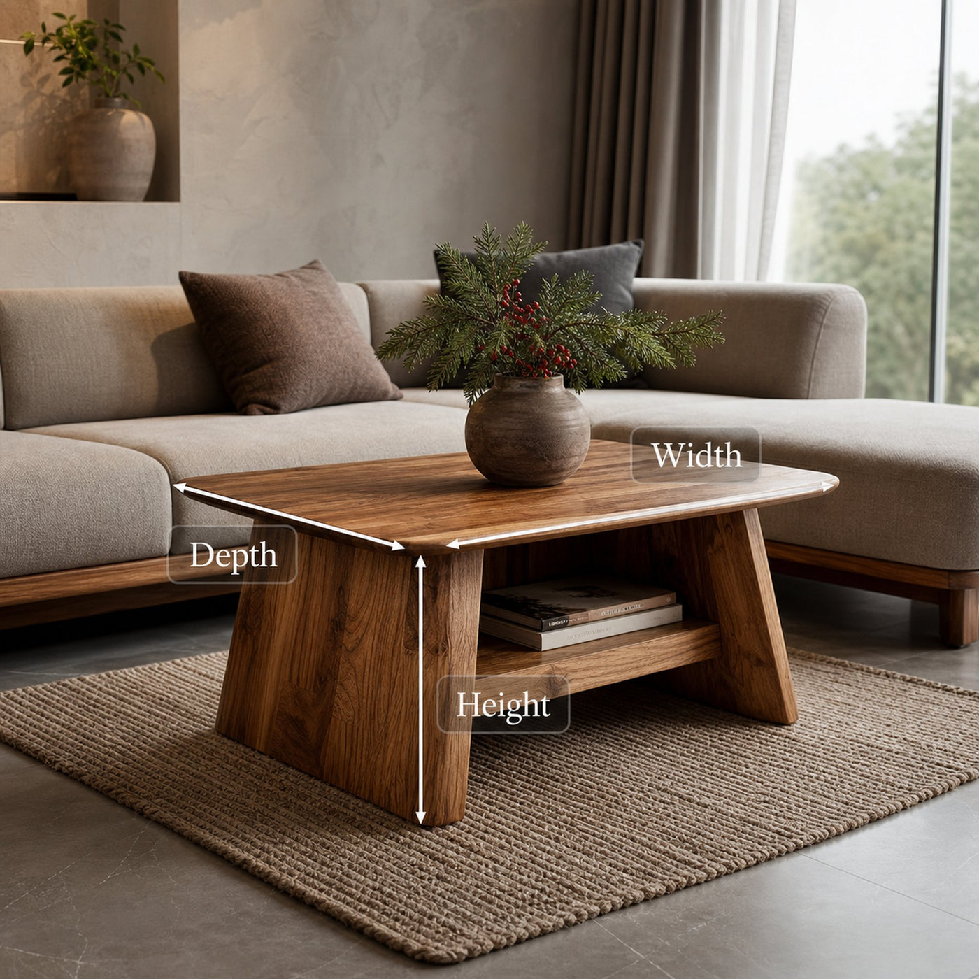 Minimalist Side Table With Shelf For Living Room - product view 7
