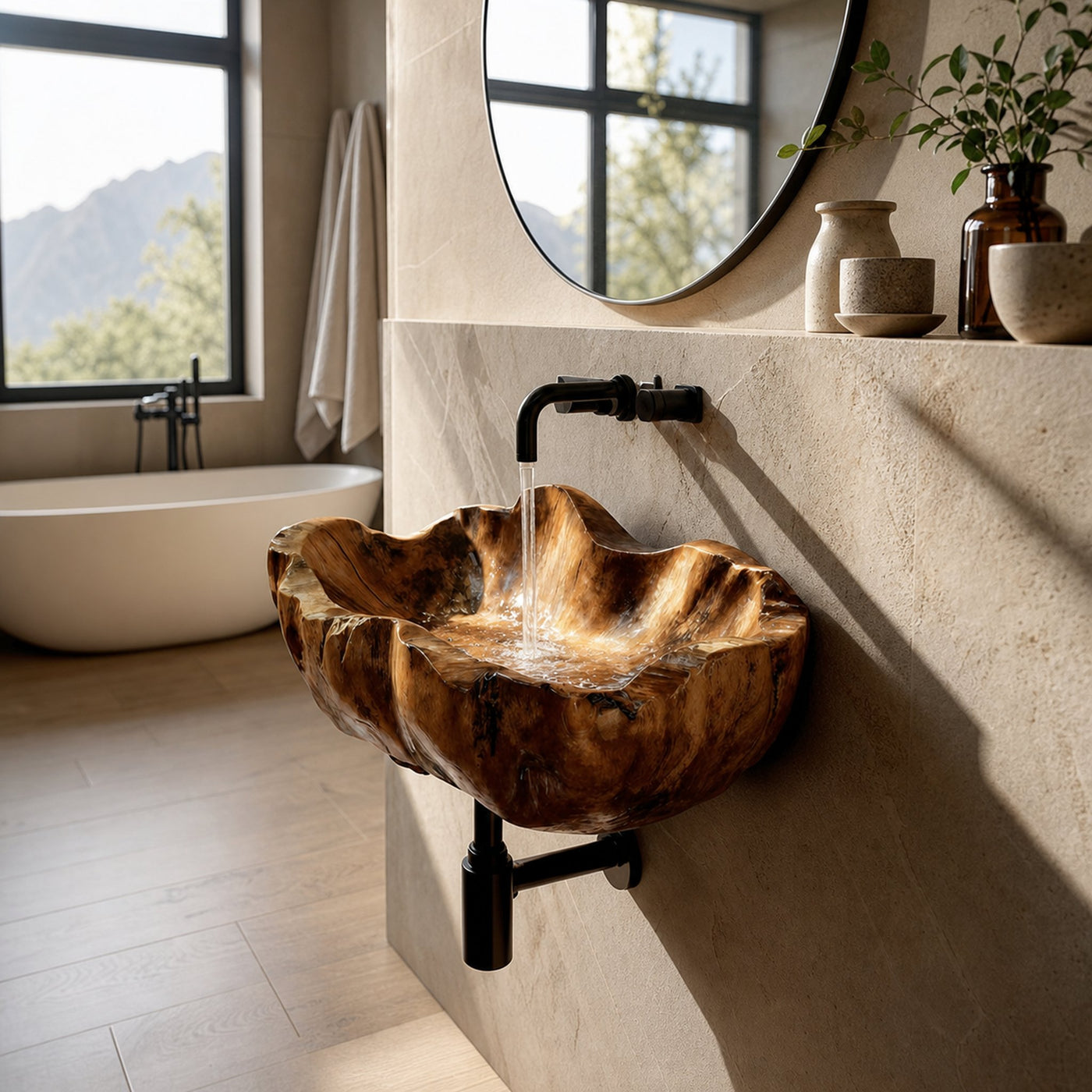 Modern Solid Wood Wash Basin For Luxury Bedroom Furniture Decor - product view 6