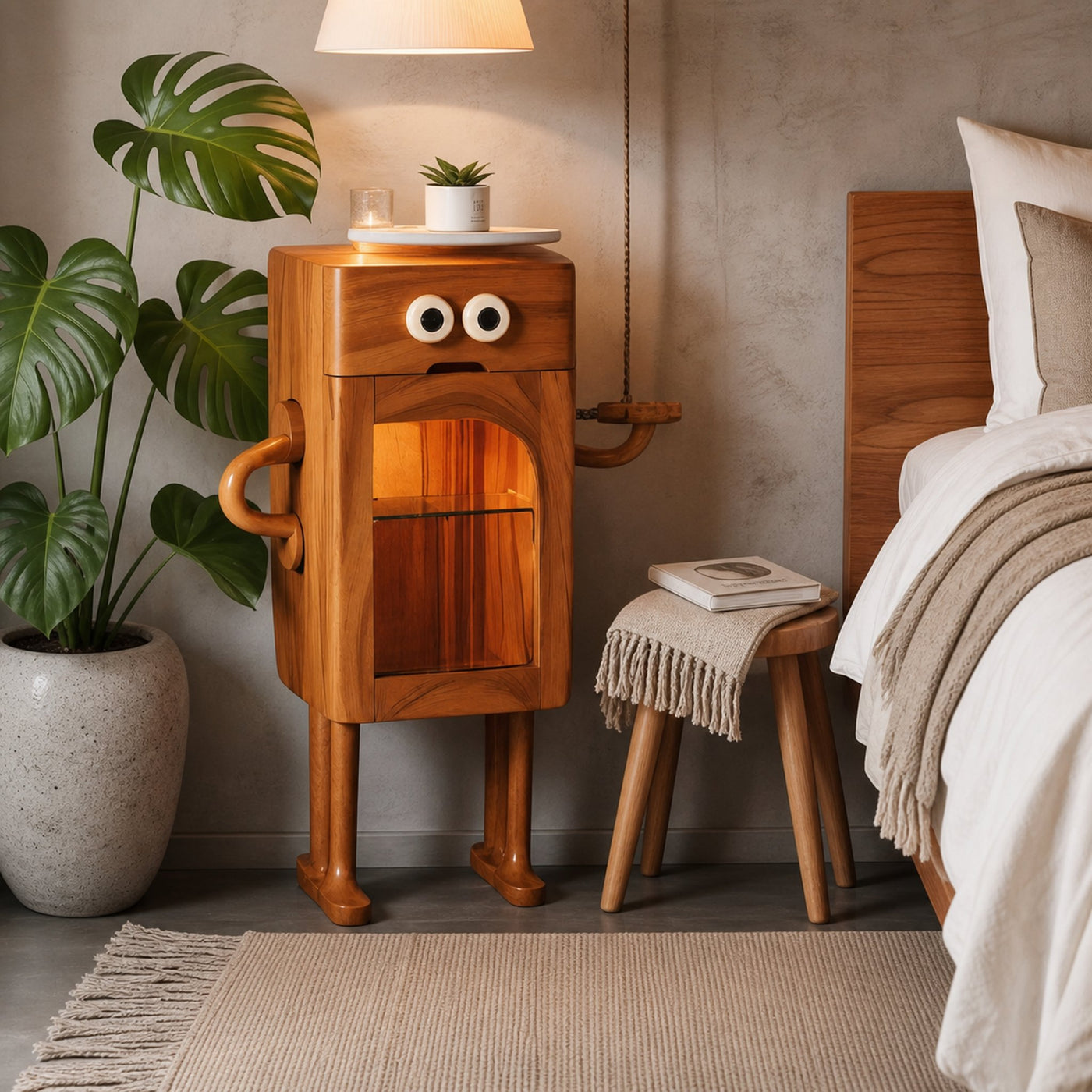 Whimsical Robot Nightstand For Kids Bedroom Or Playroom - product view 6