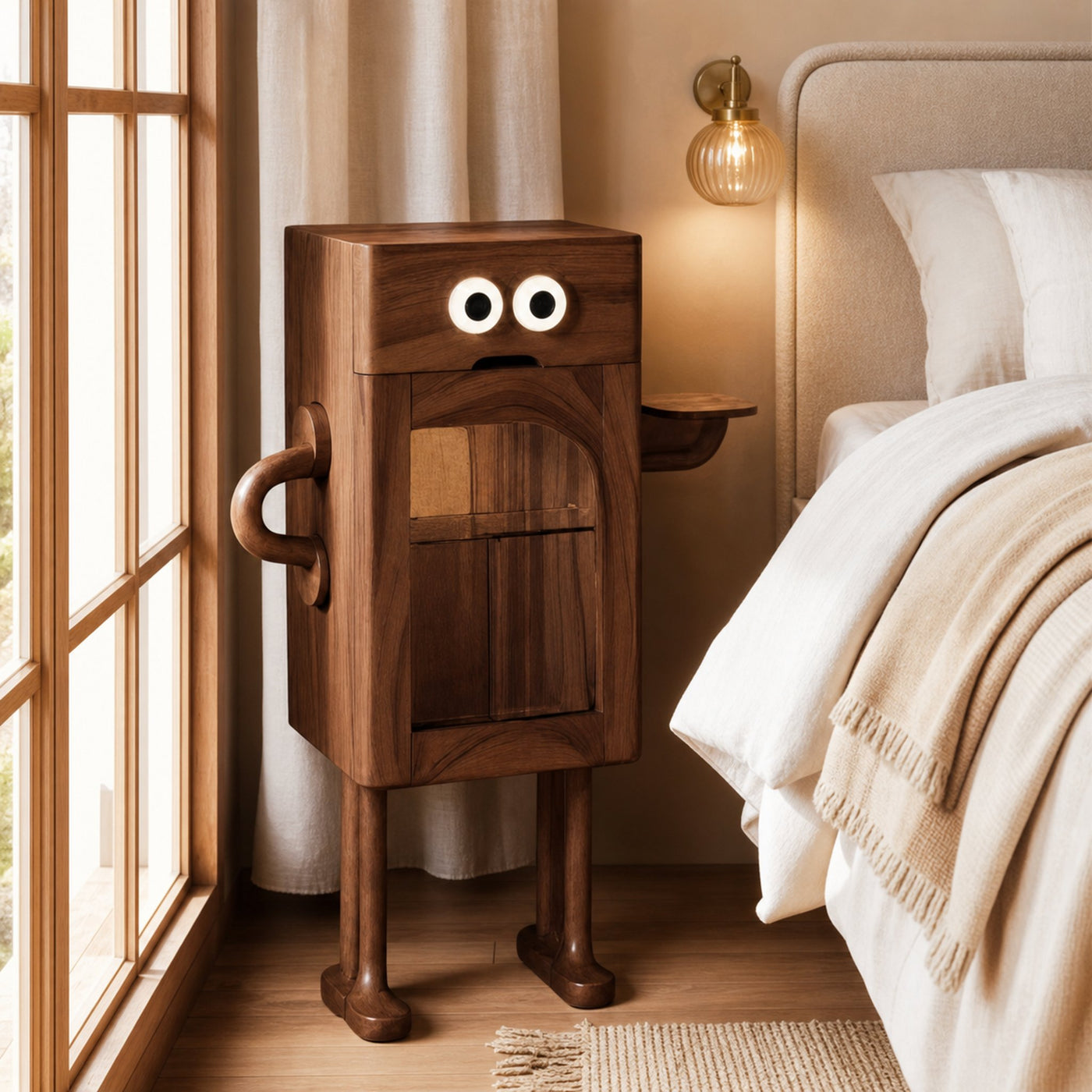 Whimsical Robot Nightstand For Kids Bedroom Or Playroom - product view 7