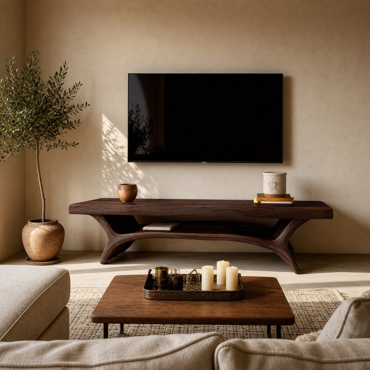 Architectural TV Stand With Shelf For Living Room - product view 6