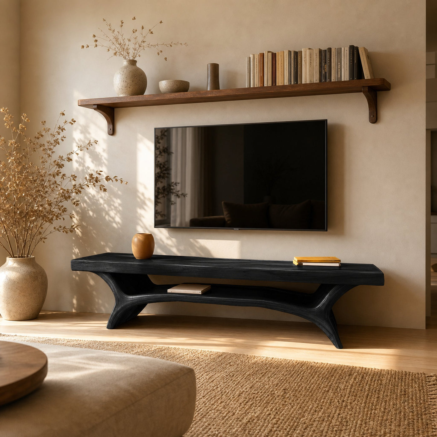 Architectural TV Stand With Shelf For Living Room - product view 7