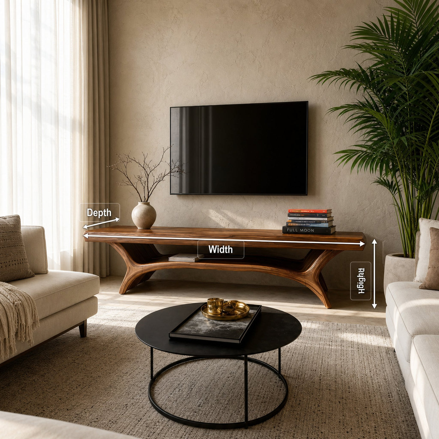 Architectural TV Stand With Shelf For Living Room - product view 8
