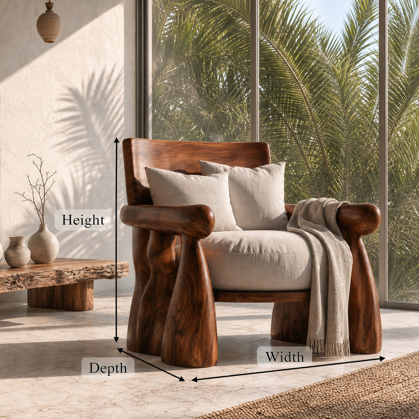 Artisan Crafted Lounge Chair For Living Room And Cozy Reading Corner - product view 8