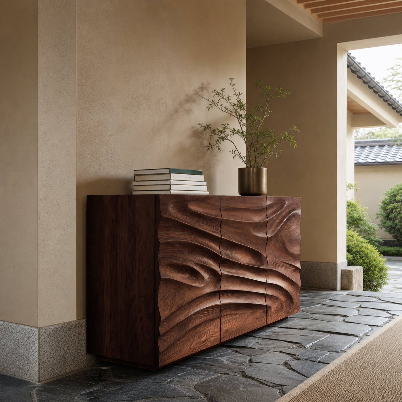 Artisan Sideboard Hand Carved Sculptural Design For Living Room - product view 7
