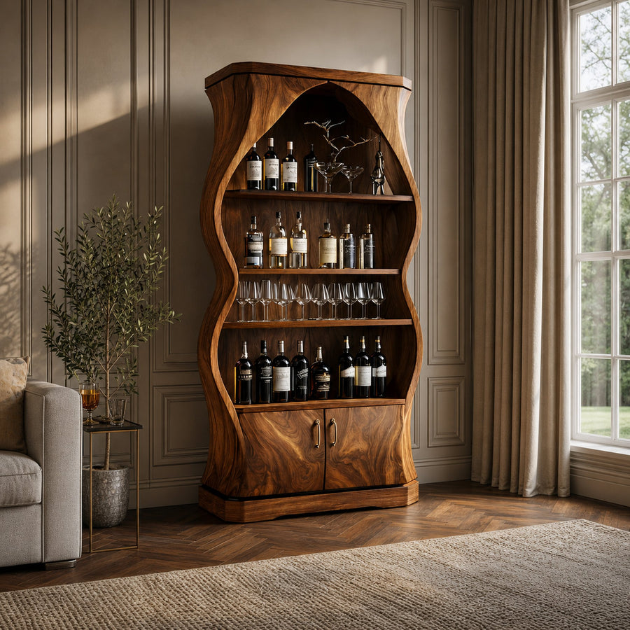 Artisan Solid Wood Wine Cabinet Dining Room