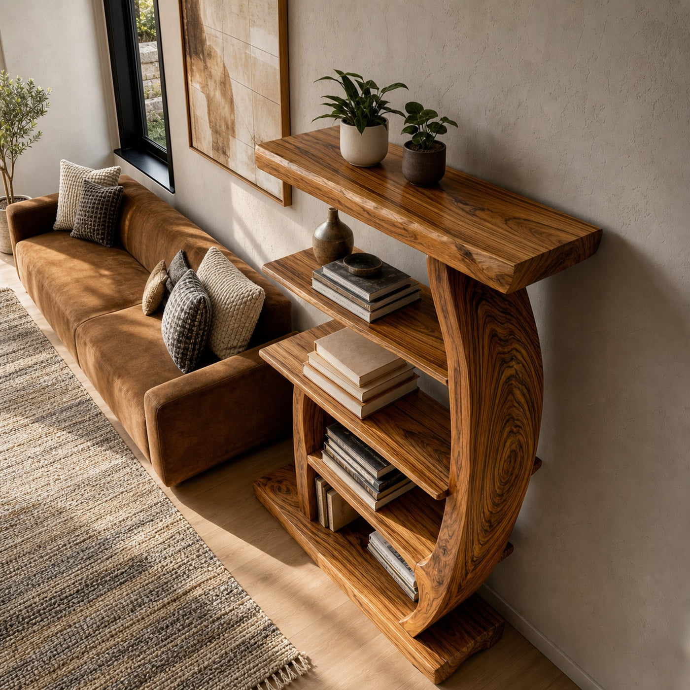 Artistic Bookshelf With Tiers For Living Room - product view 6