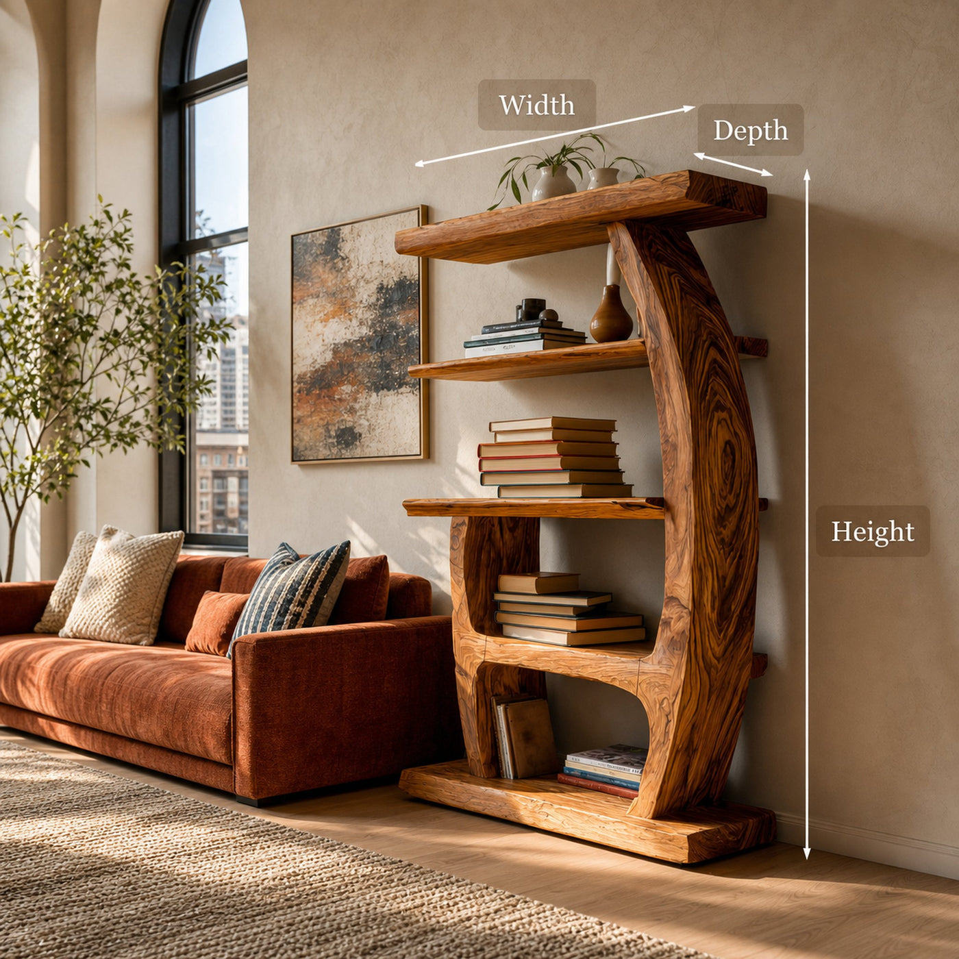 Artistic Bookshelf With Tiers For Living Room - product view 8