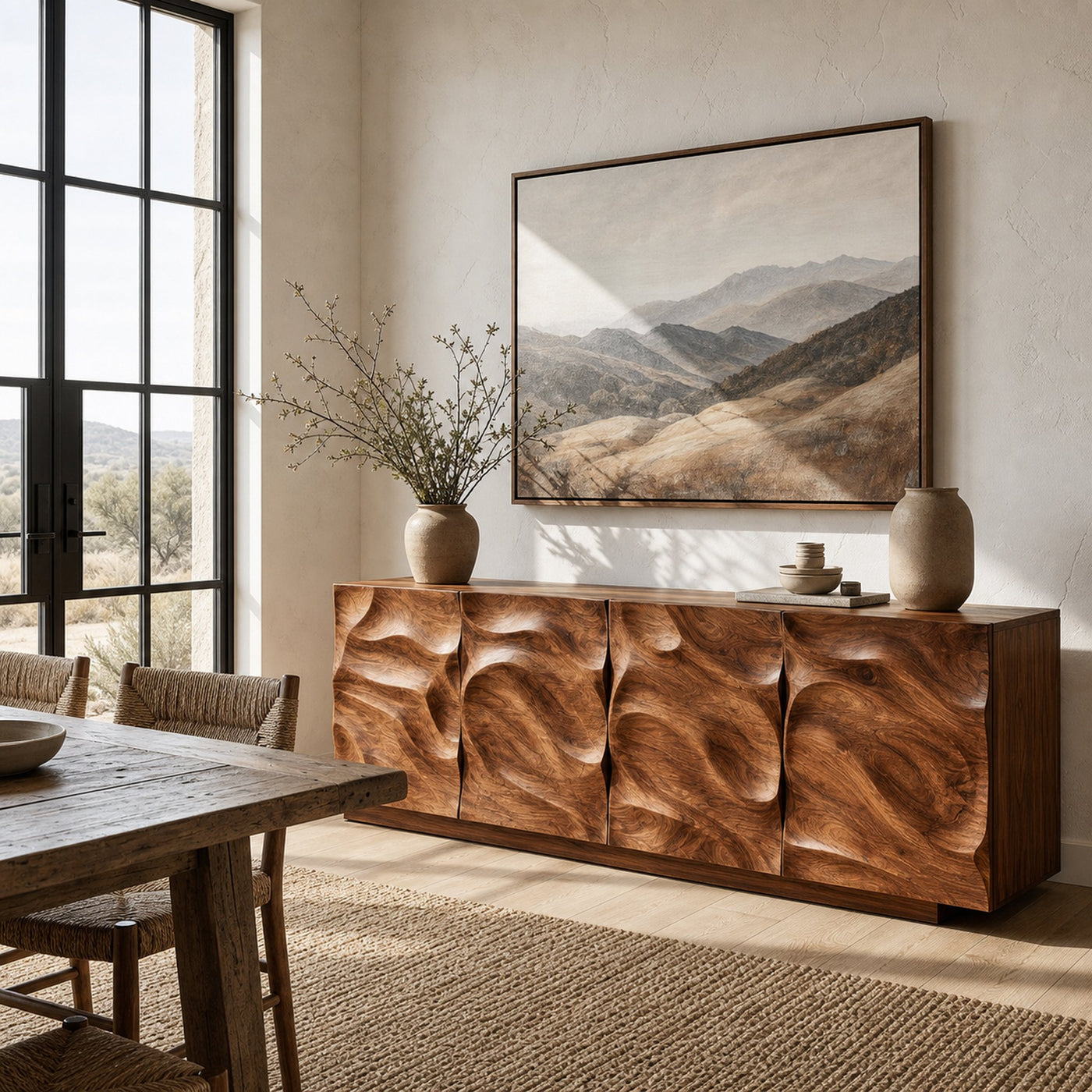 Artistic Carved Wooden Cabinet For Luxury Living Room - product view 6