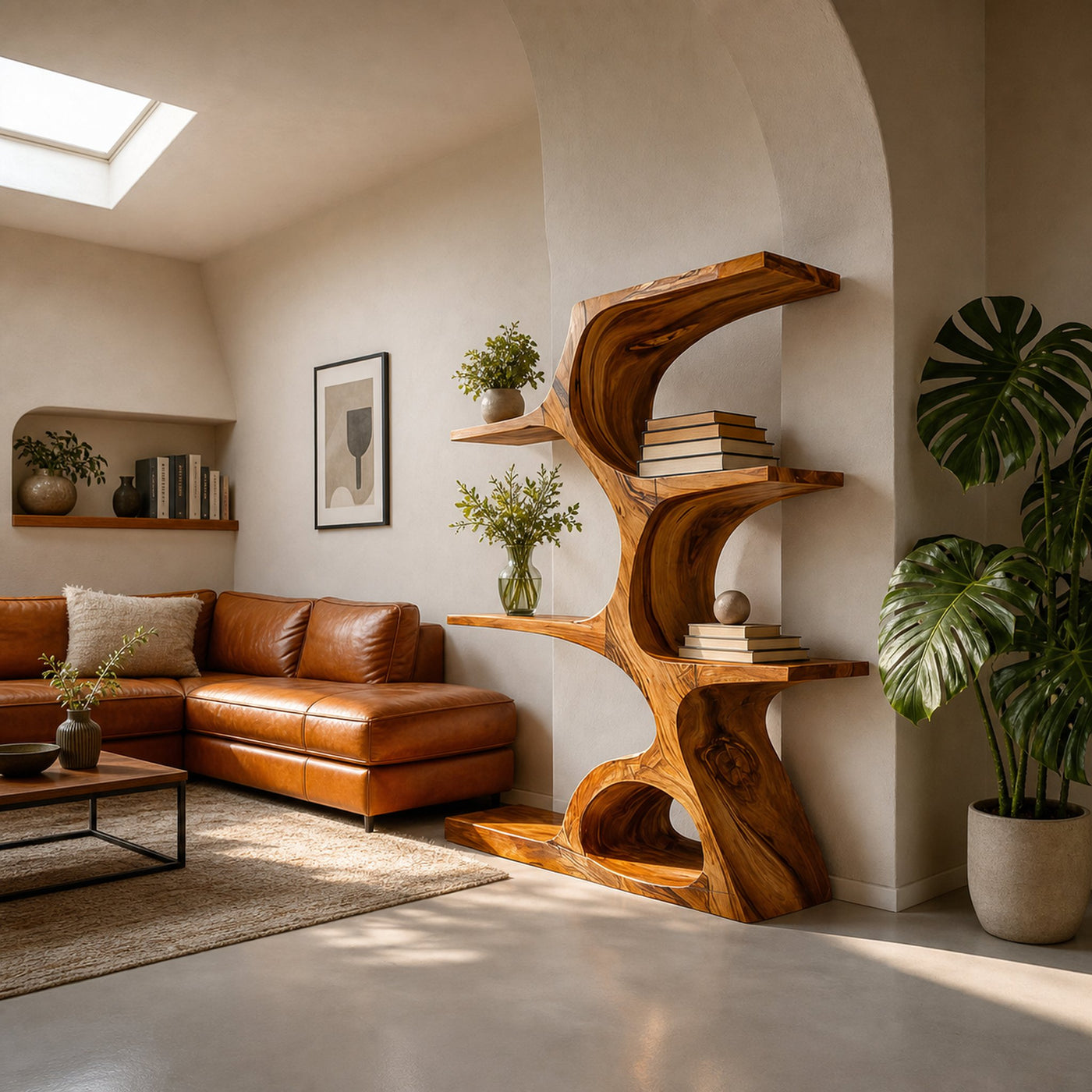 Artistic Curved Bookshelf For Contemporary Home - product view 6