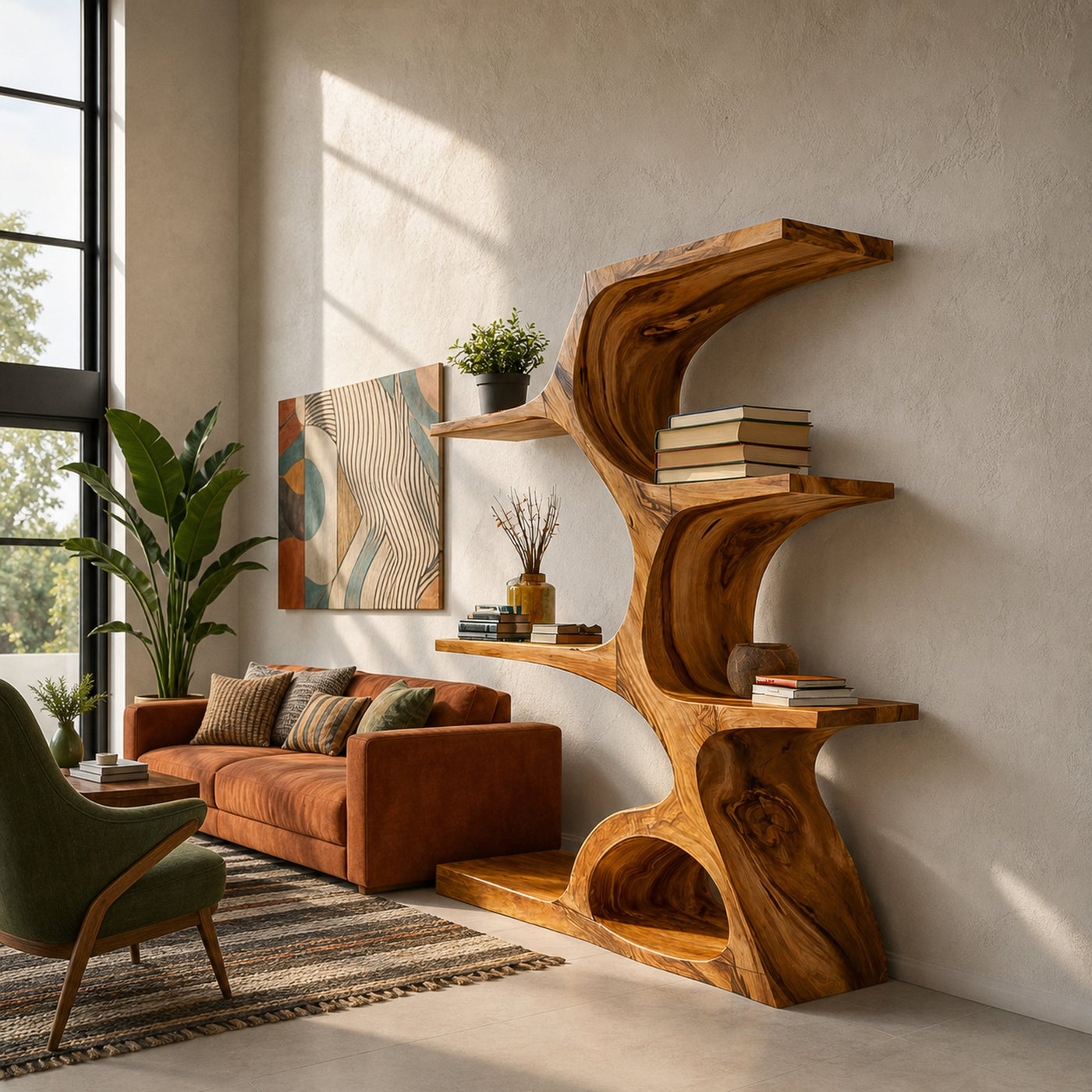Artistic Curved Bookshelf For Contemporary Home - product view 7