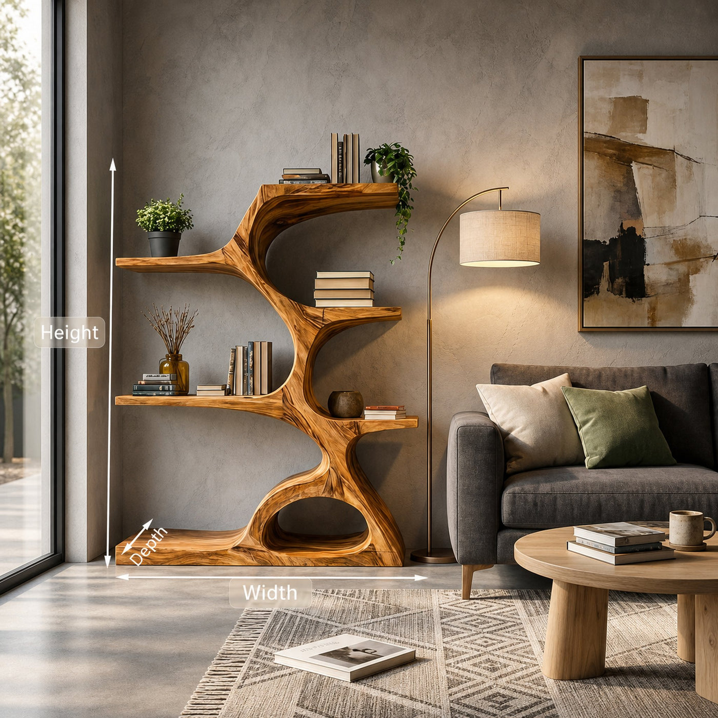 Artistic Curved Bookshelf For Contemporary Home - product view 8