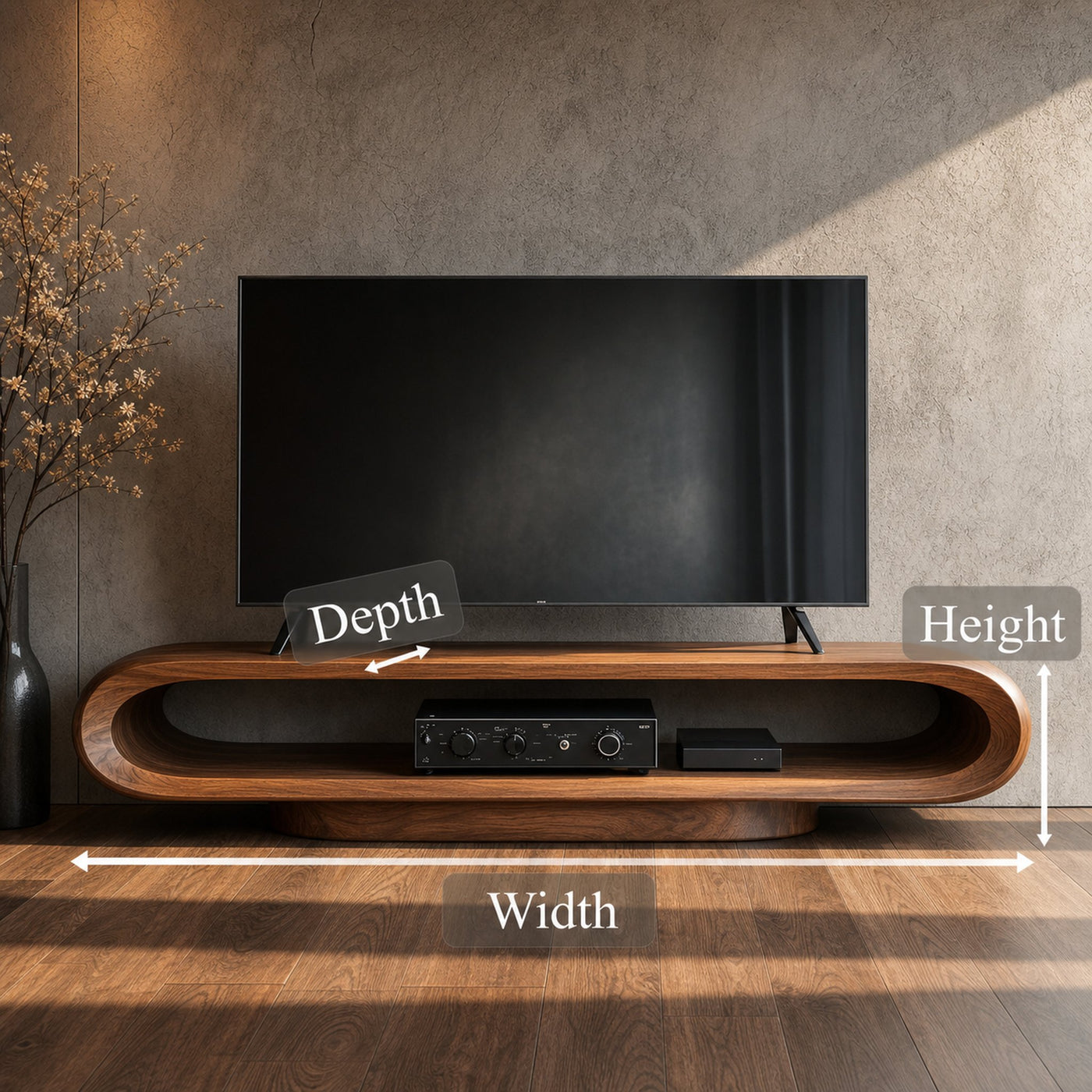 Artistic Curved TV Stand Entertainment Living Room And Lounge - product view 6