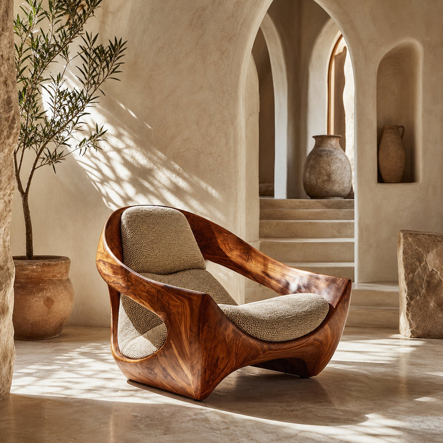 Artistic Natural Wood Chair For Contemporary Living Room