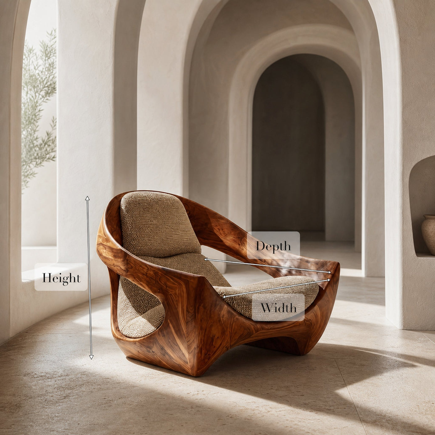 Artistic Natural Wood Chair For Contemporary Living Room - product view 8