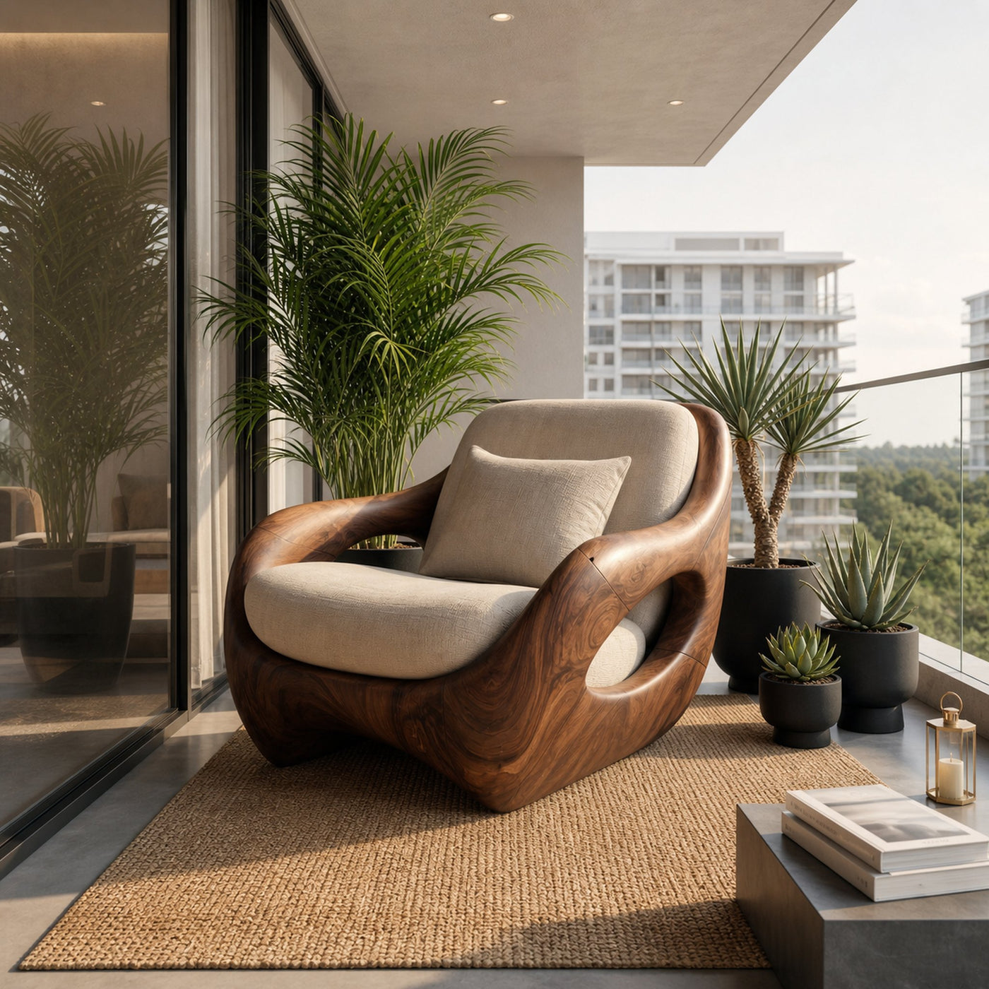 Artistic Organic Lounge Seating Open Carved Frame For Living Room - product view 6