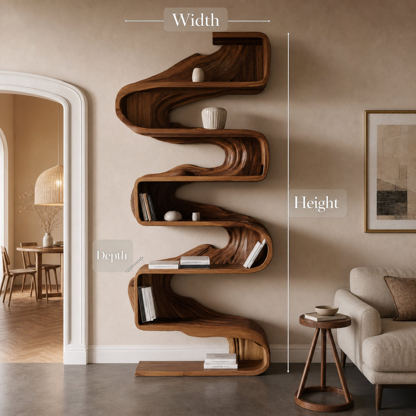Artistic Sculptural Bookshelf For Living Room - product view 6