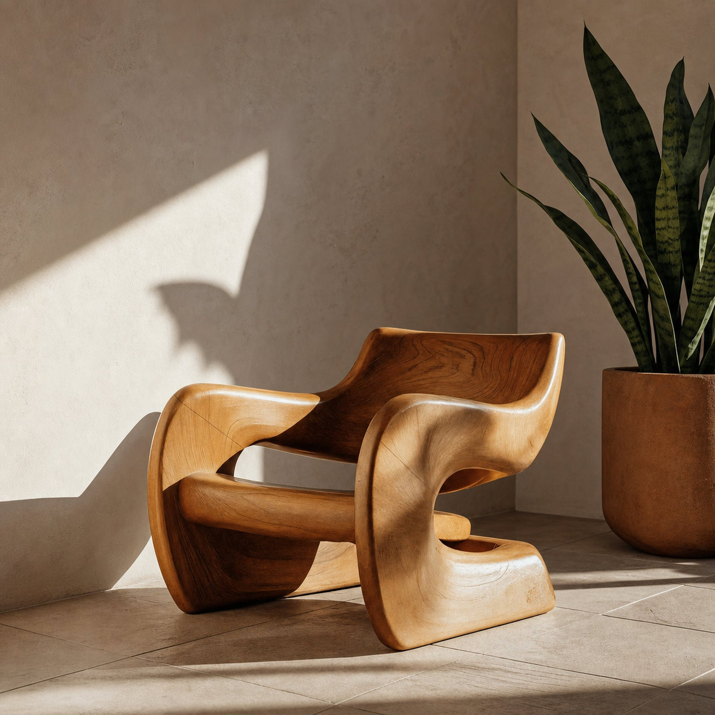 Artistic Sculptural Lounge Chair For Living Room Or Interior