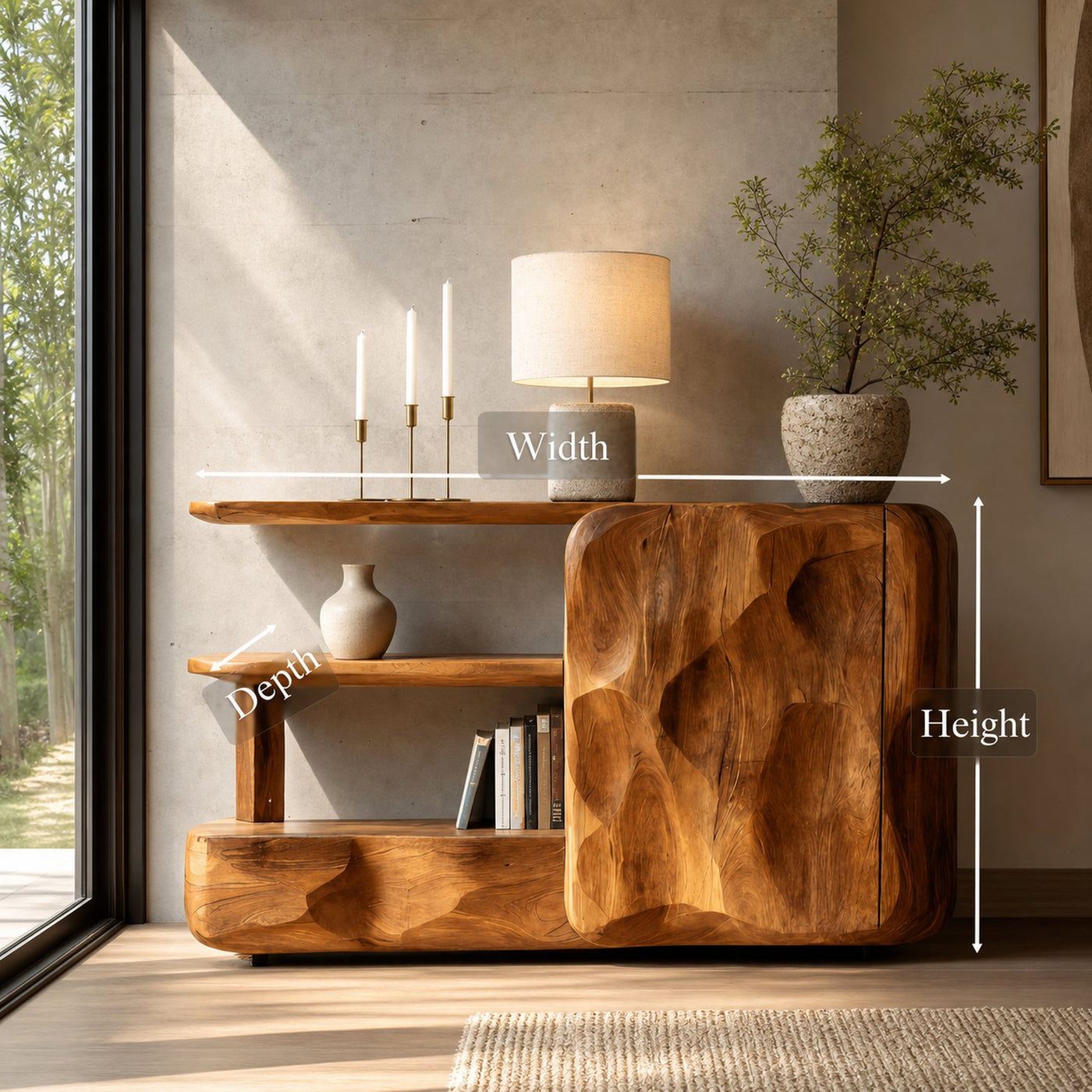 Artistic Sideboard With Cabinet And Shelves For Living Room - product view 8