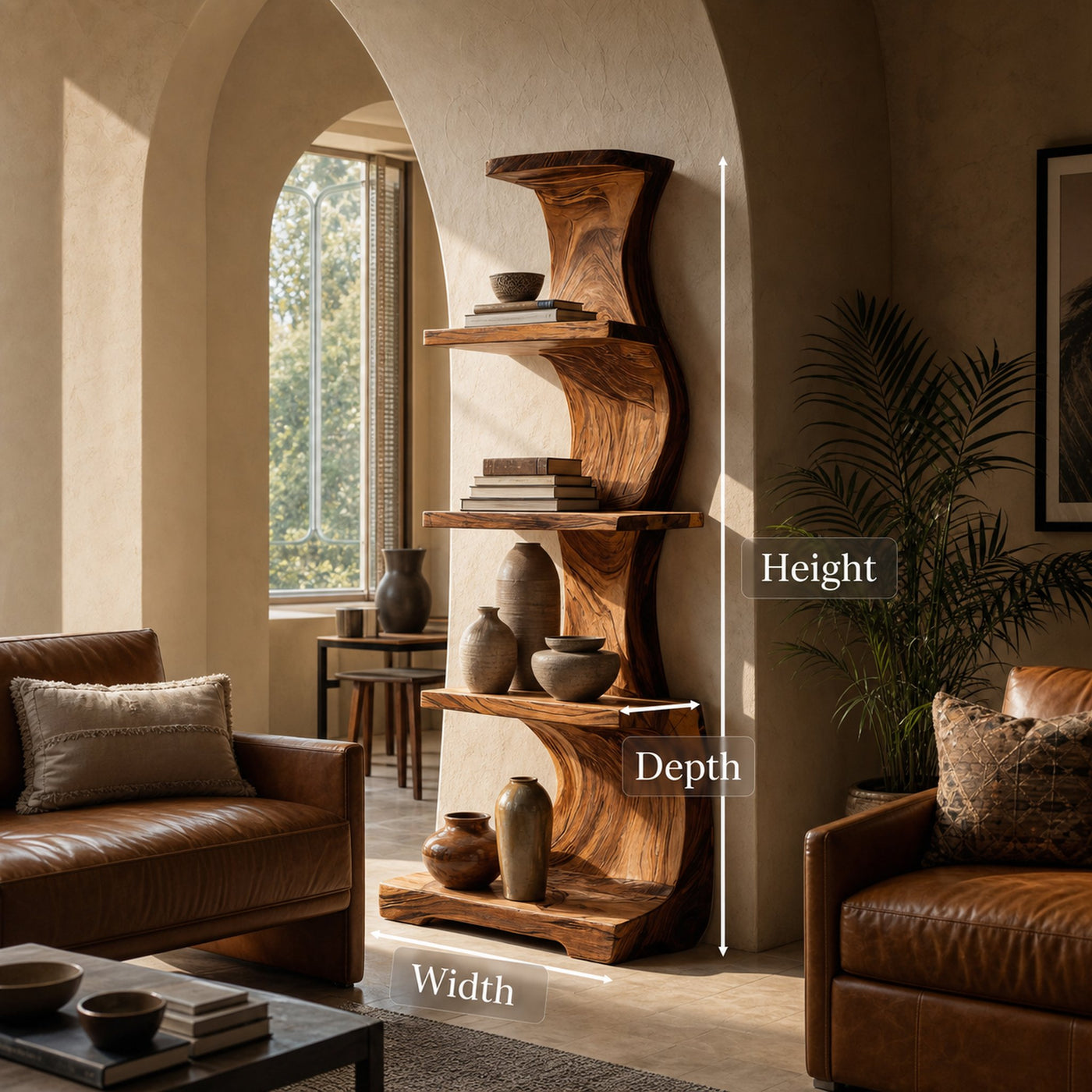 Artistic Tall Curved Floating Shelf For Living Room - product view 6