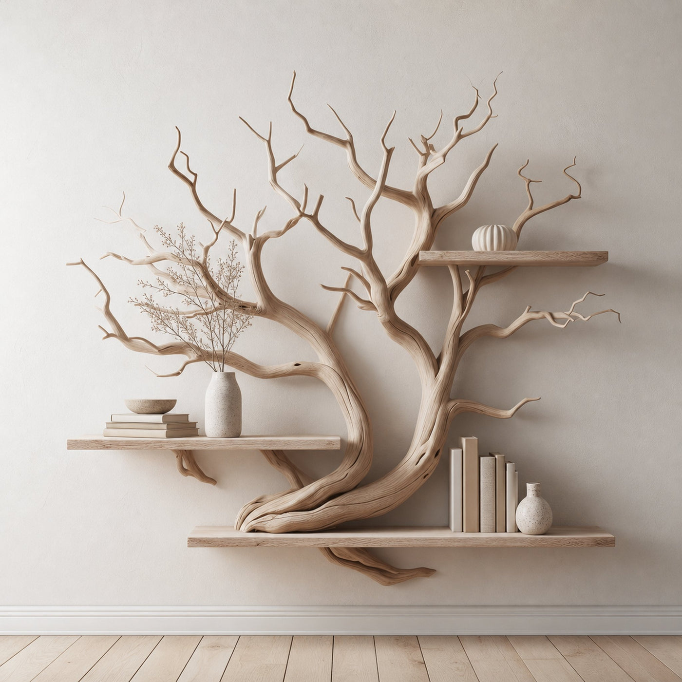 Artistic Tree Branch Floating Shelf Driftwood Art Decor