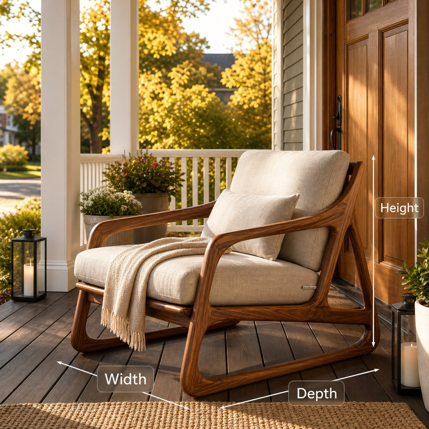 Artistic Wood Chair With Curved Structure For Home Balcony - product view 8