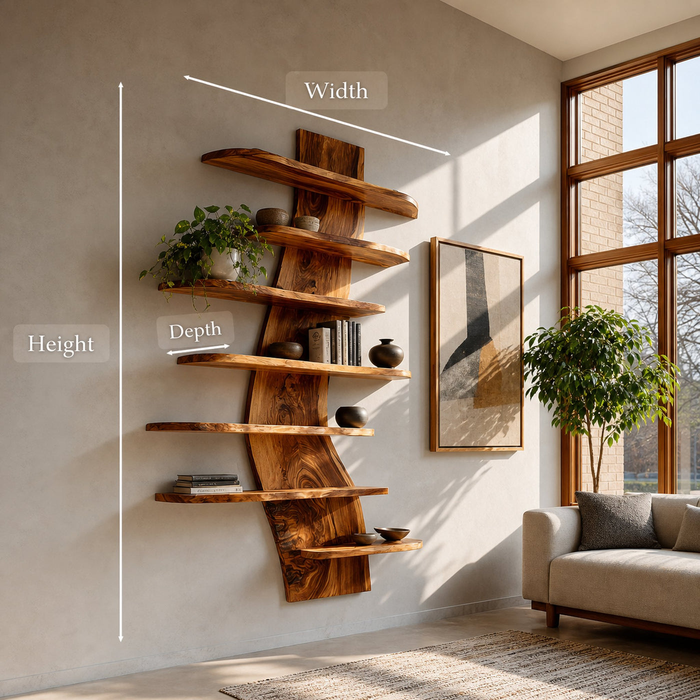 Artistic Wood Wall Bookshelf For Modern Interiors - product view 7