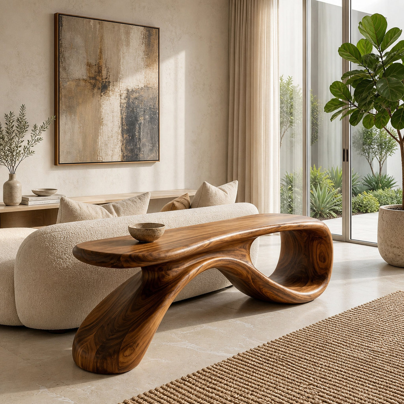 Artistic Wooden Bench For Modern Entryway Interior Decor - product view 6