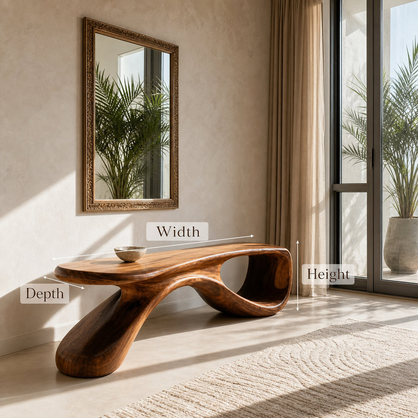 Artistic Wooden Bench For Modern Entryway Interior Decor - product view 8